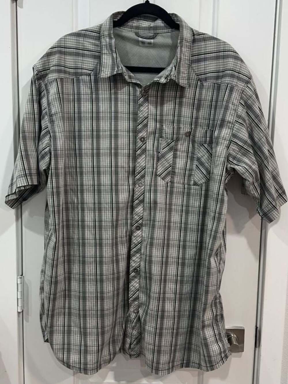 Columbia Silver Ridge Plaid Short Sleeve Button Down Shirt Men's Size XL